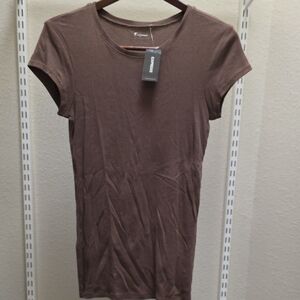 Express Women’s Brown Short Sleeve Crewneck Tee
